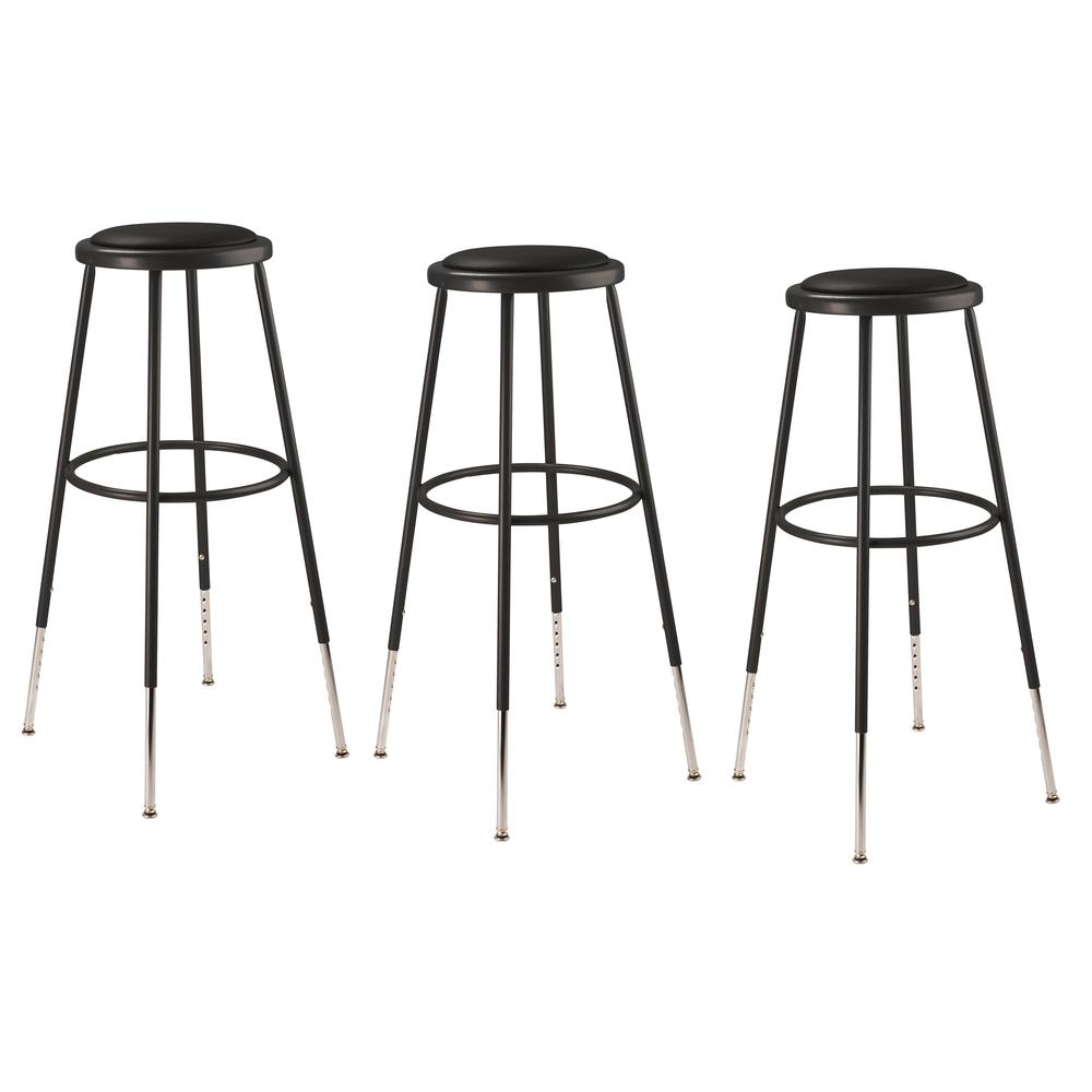 (3 Pack) NPS® 32 -39″ Height Adjustable Heavy Duty Vinyl Padded Steel Stool