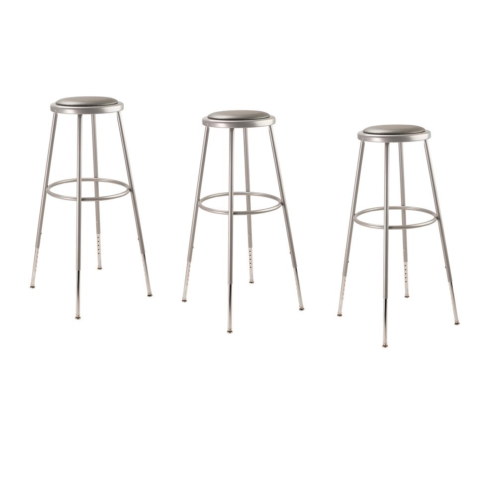 (3 Pack) NPS® 32″-39″ Height Adjustable Heavy Duty Vinyl Padded Steel Stool