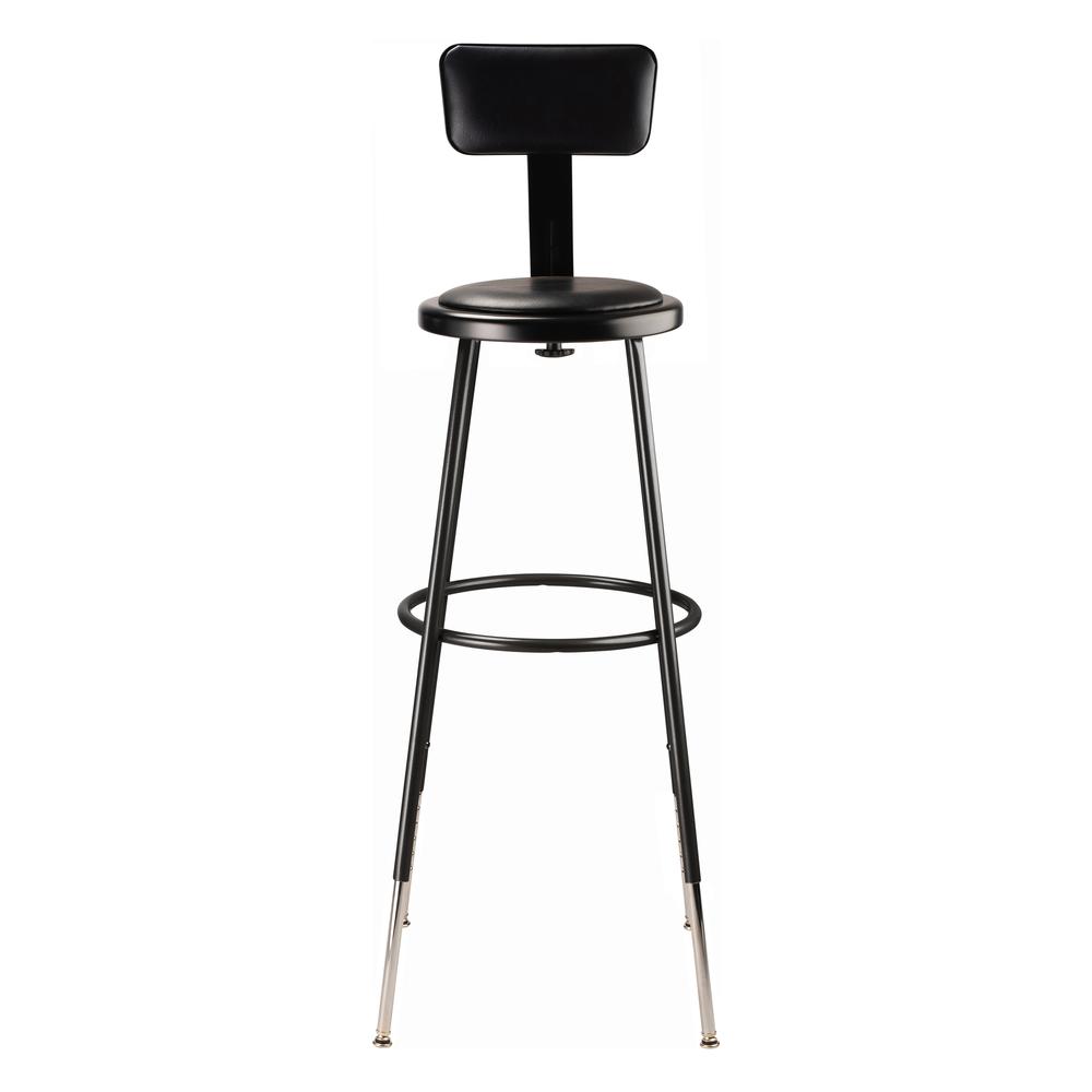 (3 Pack) NPS® 32 -39″ Height Adjustable Heavy Duty Vinyl Padded Steel Stool With Backrest