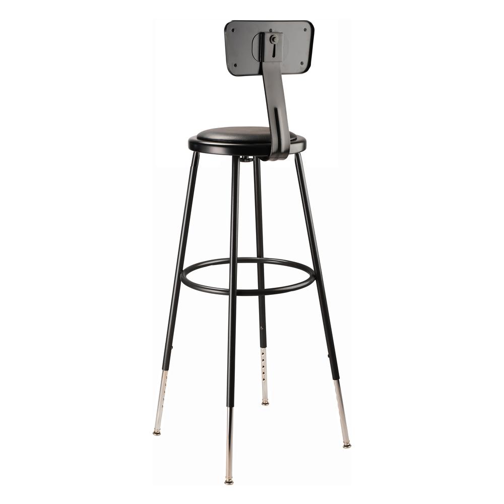 (3 Pack) NPS® 32 -39″ Height Adjustable Heavy Duty Vinyl Padded Steel Stool With Backrest