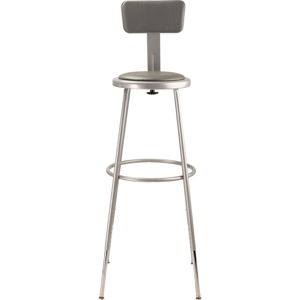 (3 Pack) NPS® 32″-39″ Height Adjustable Heavy Duty Vinyl Padded Steel Stool With Backrest