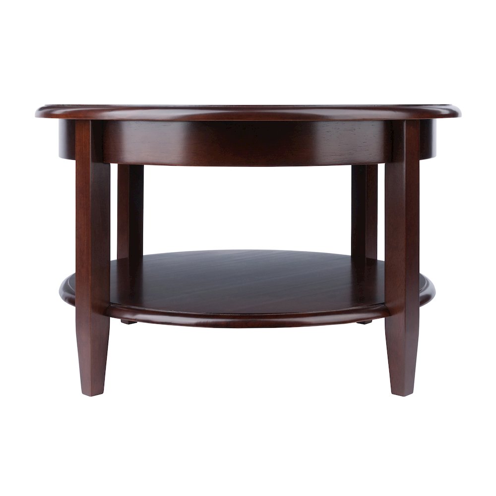 Concord Round Coffee Table with Drawer and Shelf