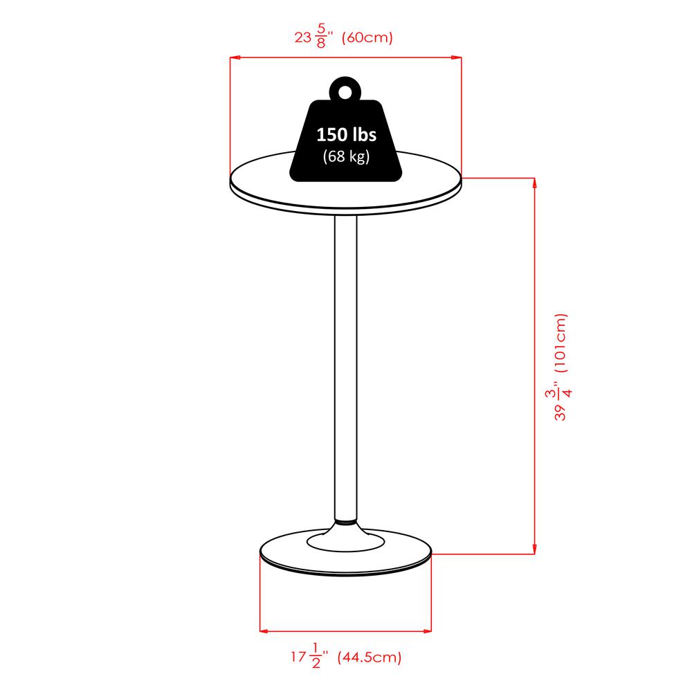 Round Table with 2 Airlift Stools all Black