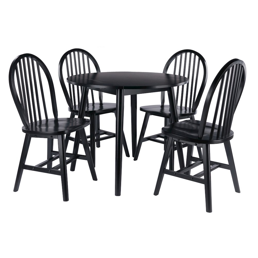 Moreno 5-Pc Drop Leaf Dining Table with Windsor Chairs
