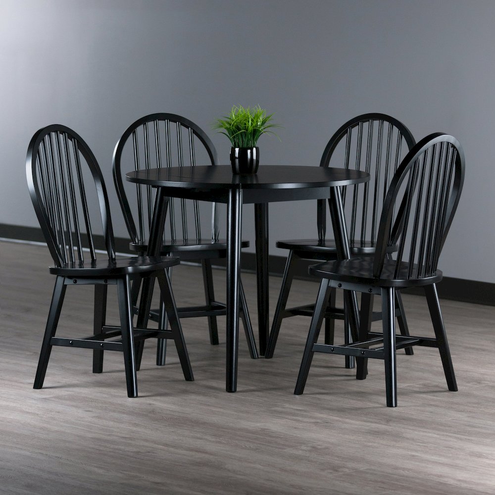 Moreno 5-Pc Drop Leaf Dining Table with Windsor Chairs