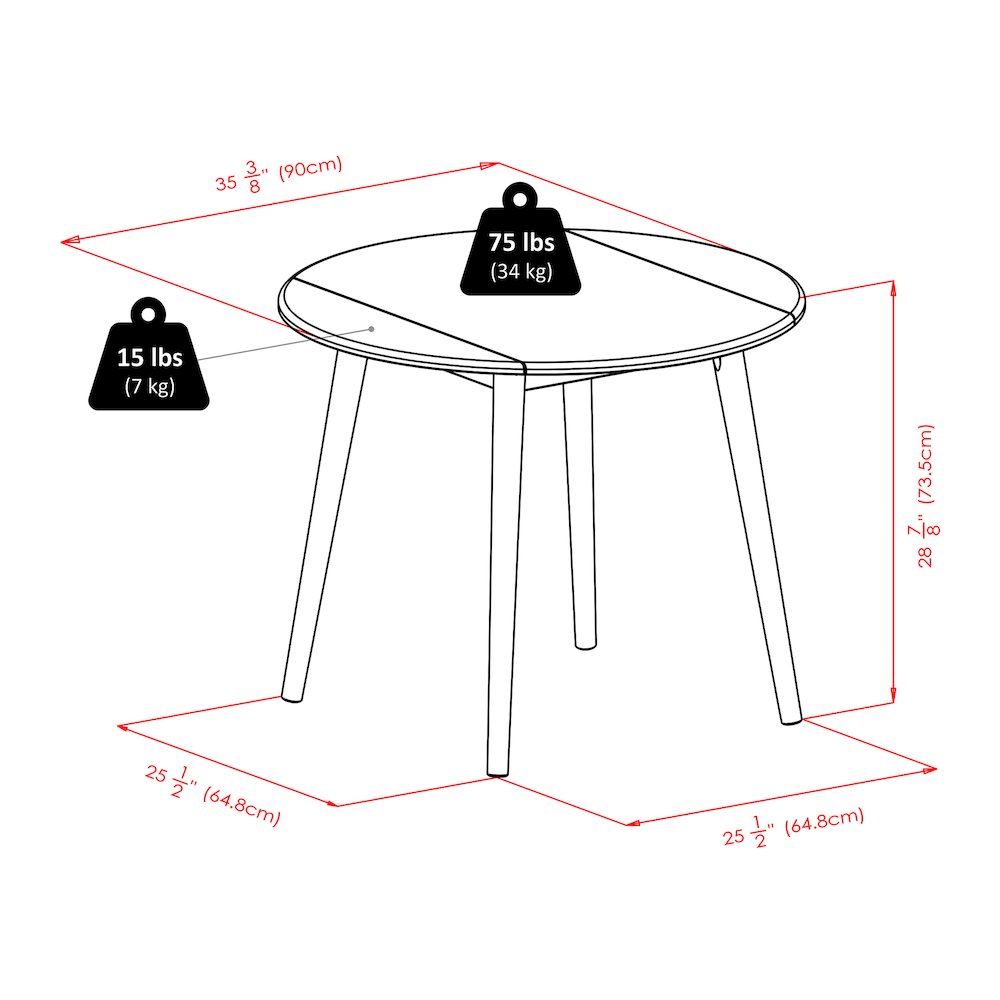 Moreno 3-Pc Drop Leaf Dining Table with Windsor Chairs