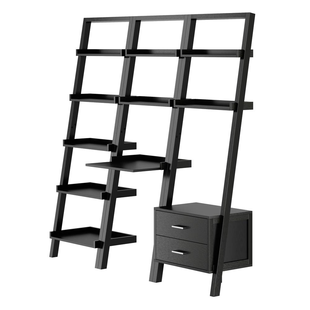 Bellamy 3-Pc Leaning Desk & Shelf Set