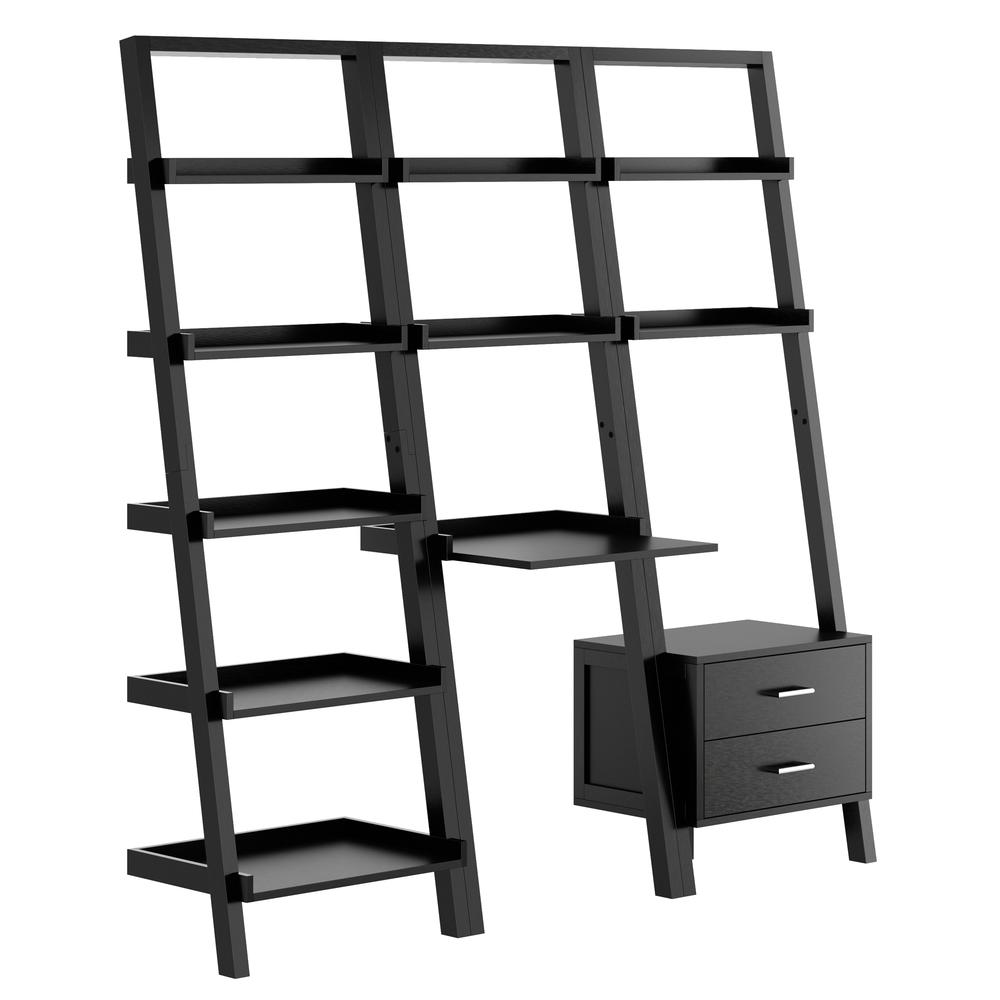 Bellamy 3-Pc Leaning Desk & Shelf Set