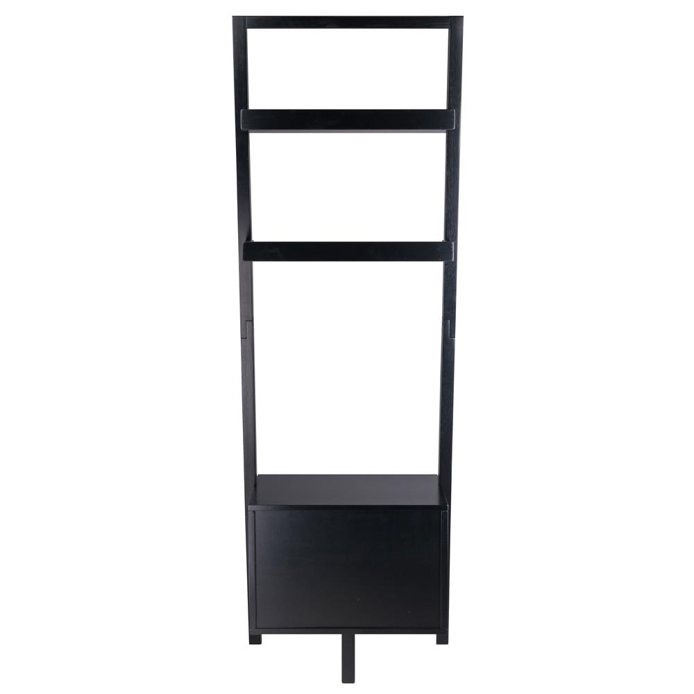 Bellamy Leaning Shelf w/Storage in Black Finish