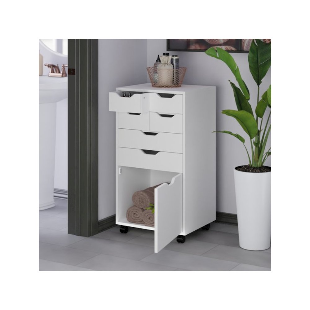 Halifax Bins & Drawers Multi-Storage Tall Mobile Cabinet
