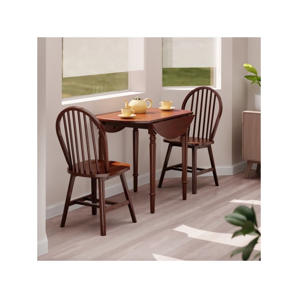 Sorella 3-Pc Drop Leaf Dining Table with Windsor Chairs