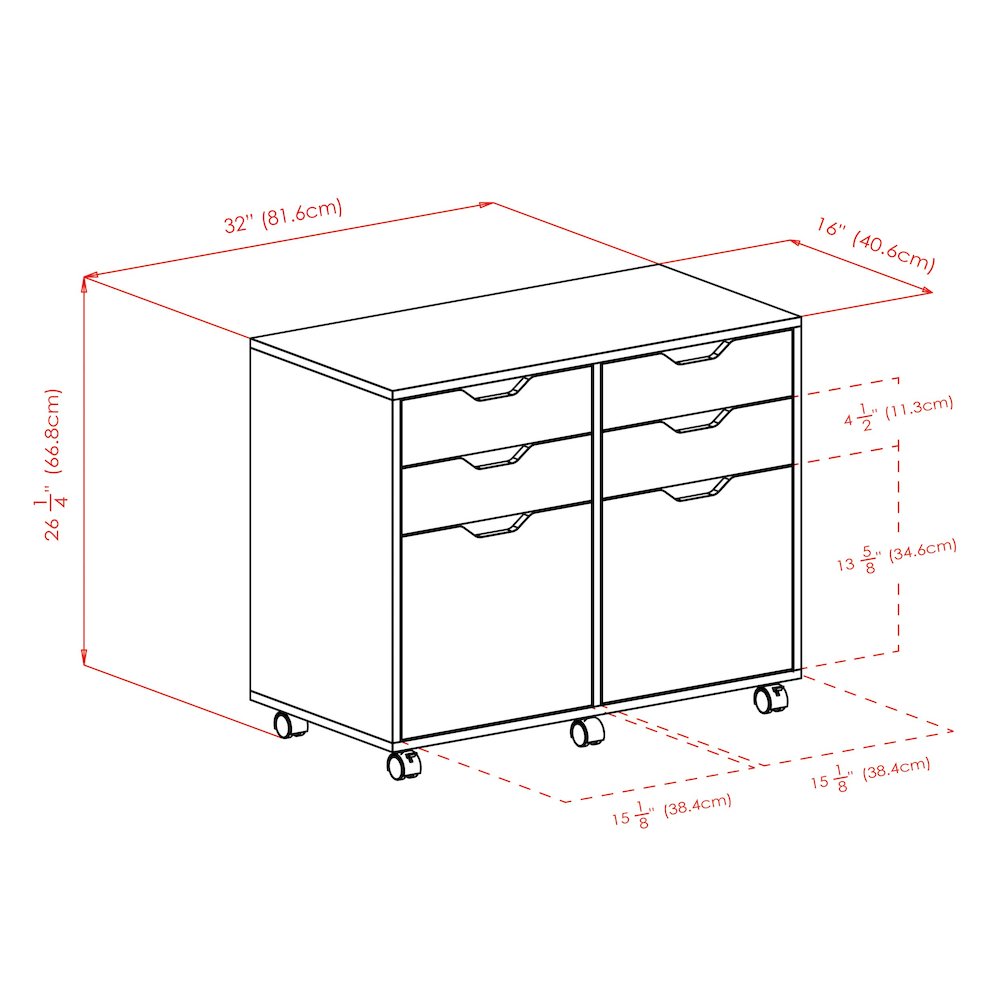 Halifax 2 Section Mobile Storage Cabinet