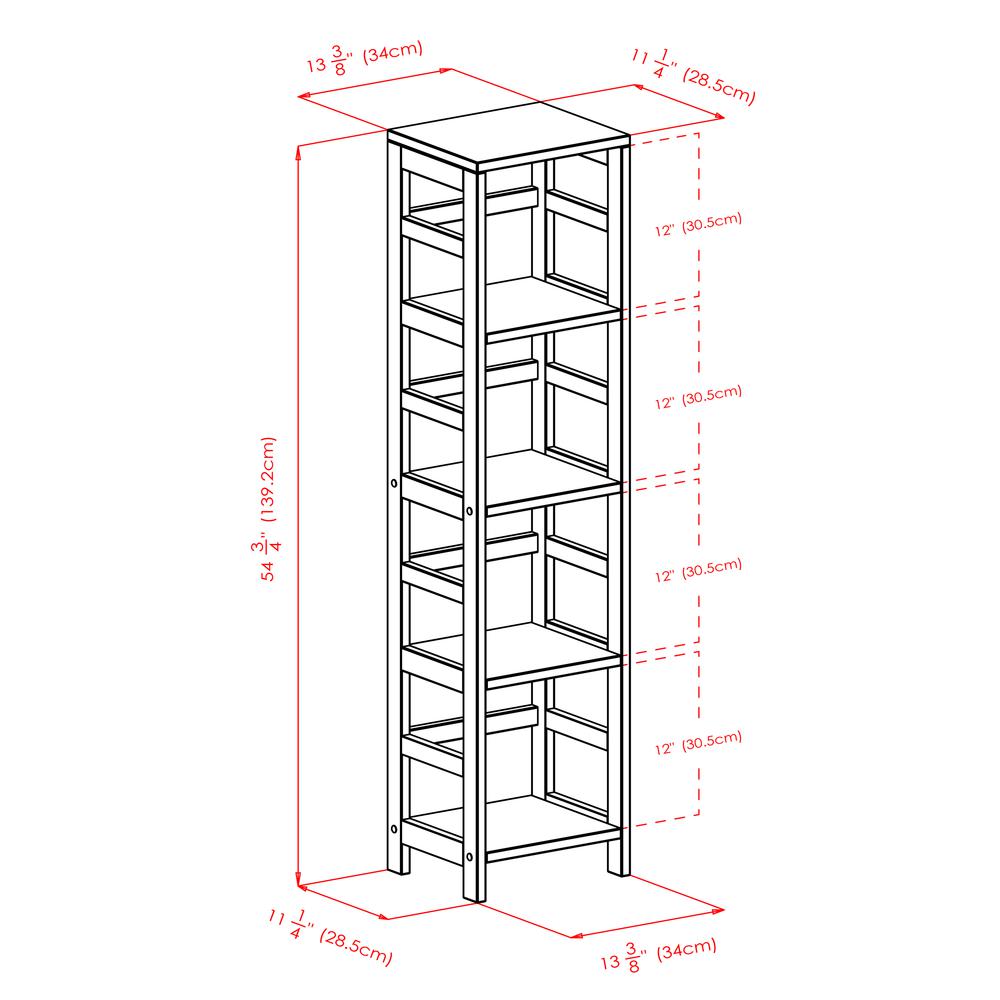 Capri 4-Section N Storage Shelf with 4 Foldable Black Fabric Baskets