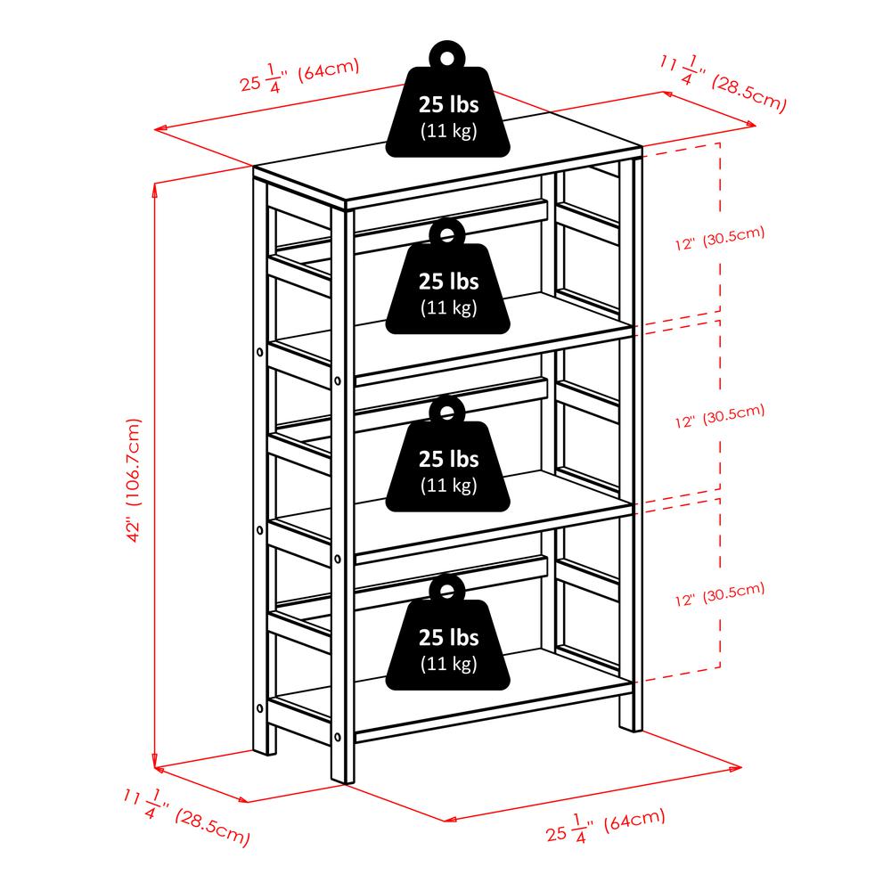 Capri 3-Section M Storage Shelf with 6 Foldable Black Fabric Baskets