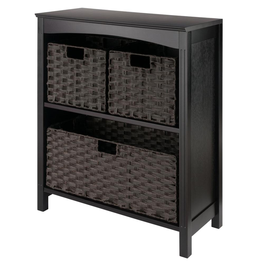 Terrace 4-Pc Storage Shelf with 3 Foldable Woven Baskets