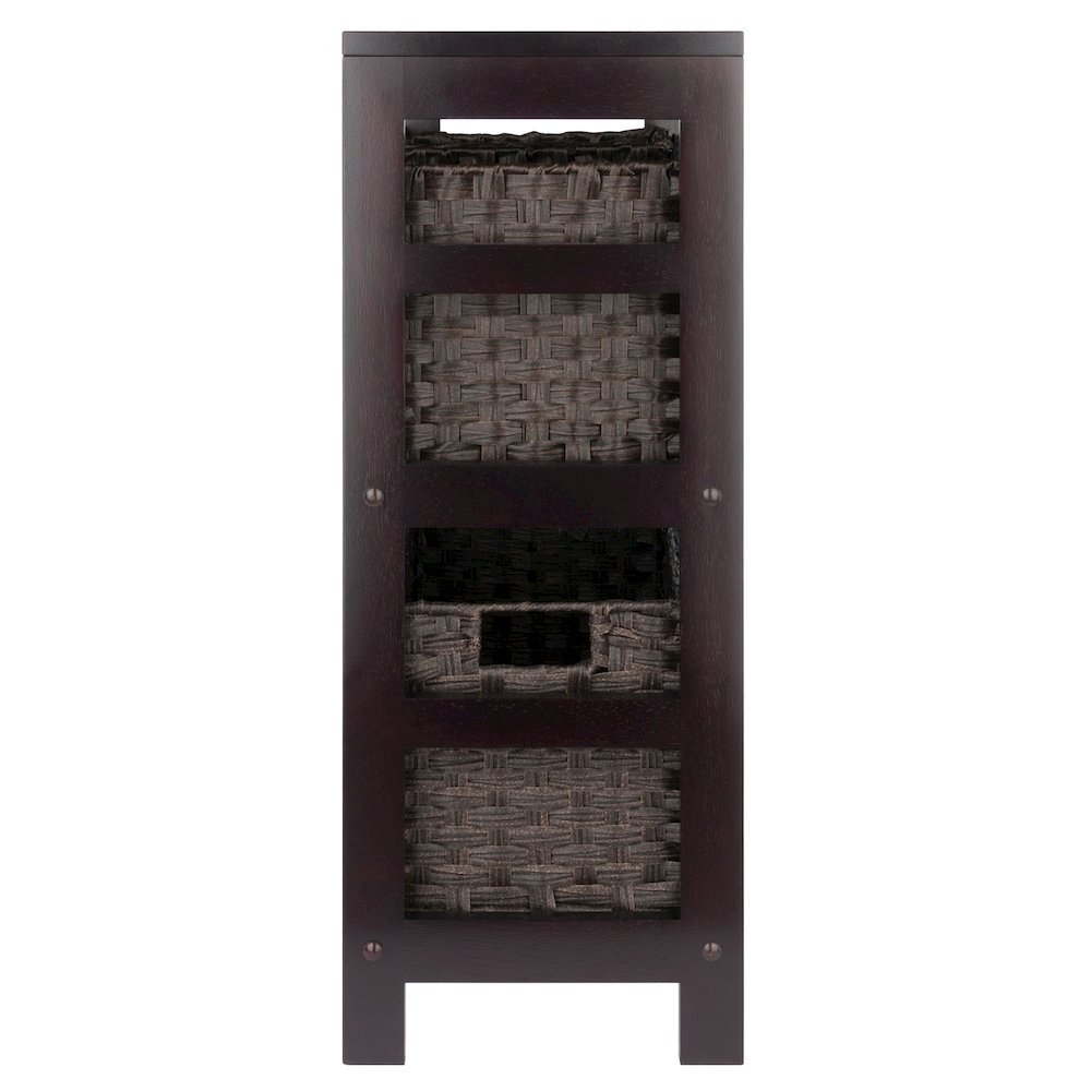 Leo 4-Pc Storage Shelf with 3 Foldable Woven Baskets