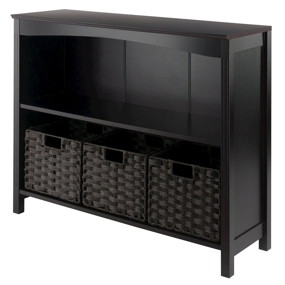Terrace 4-Pc Storage Shelf with 3 Foldable Woven Baskets