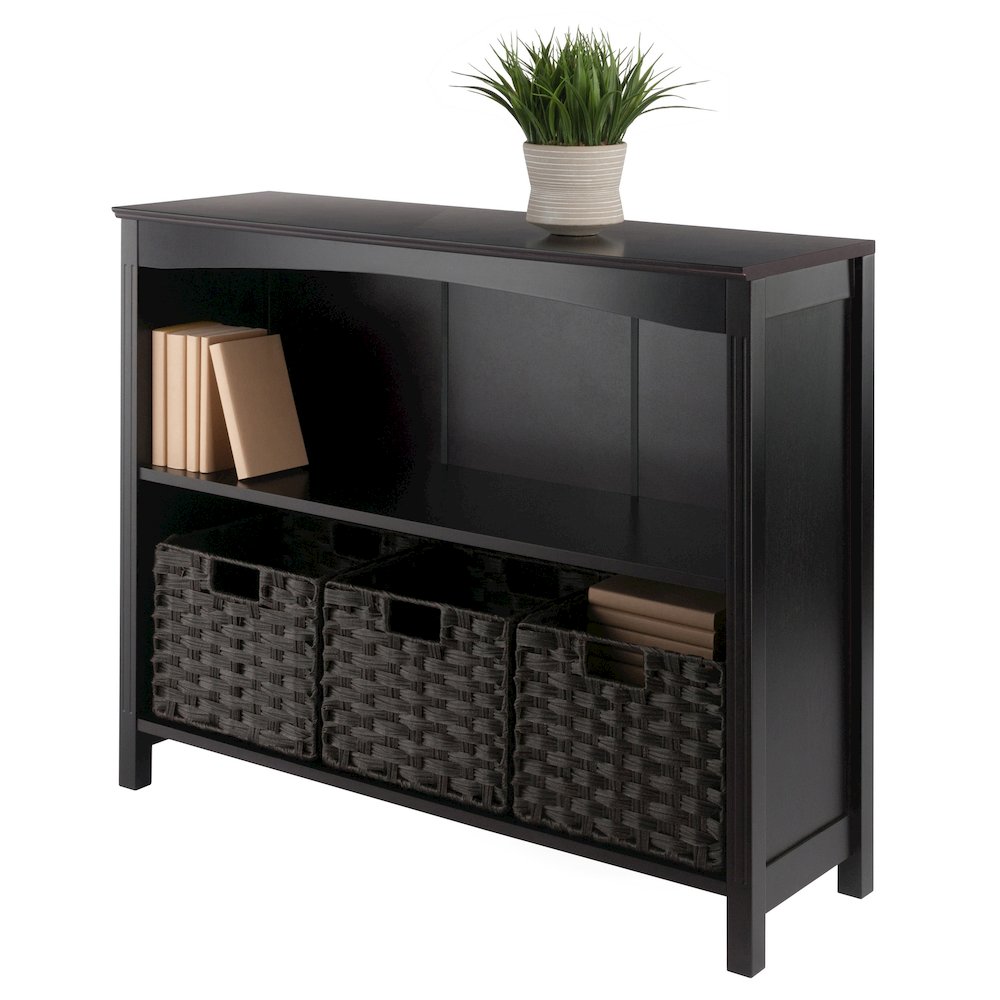 Terrace 4-Pc Storage Shelf with 3 Foldable Woven Baskets