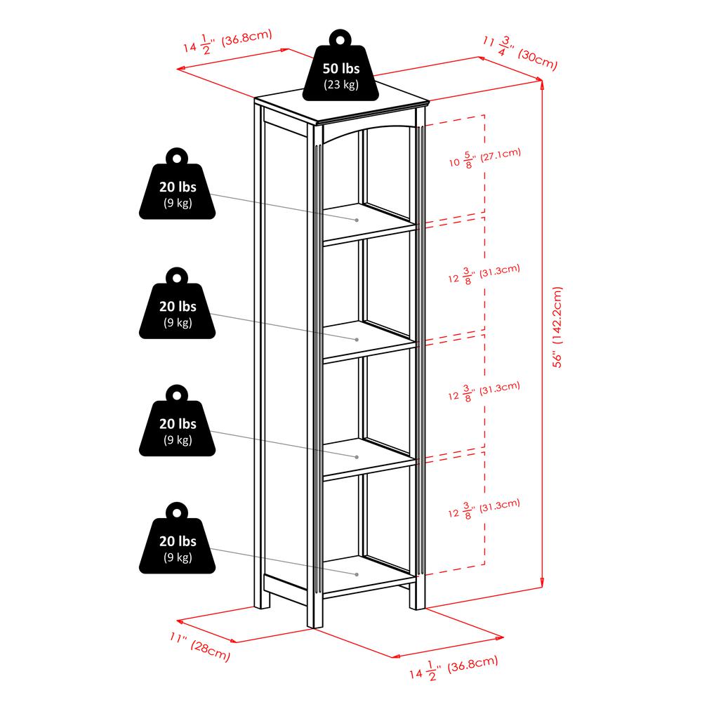 Terrace Storage Shelf 5-Tier in Espresso Finish