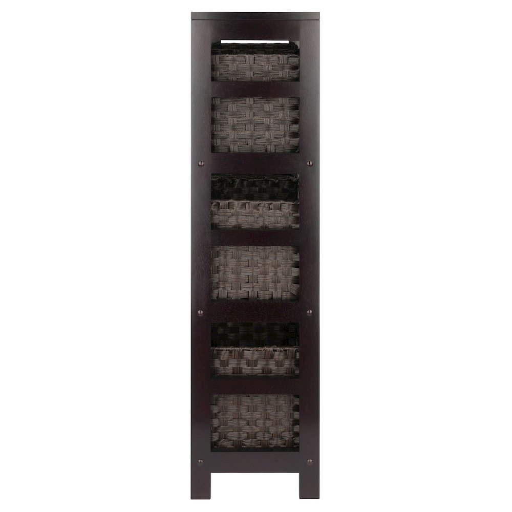 Leo 7-Pc Storage Shelf with 6 Foldable Woven Baskets