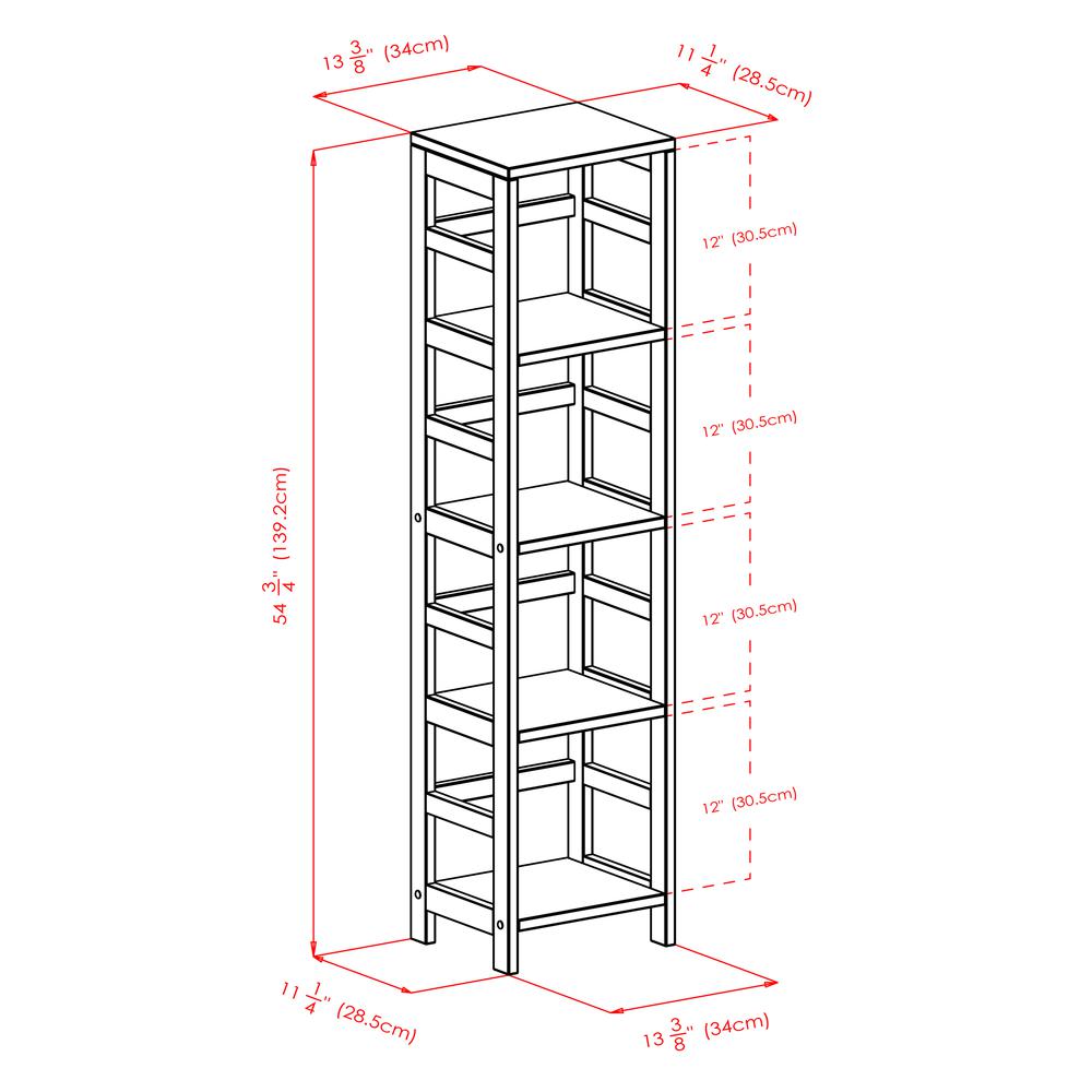 Capri 4-Section N Storage Shelf with 4 Foldable Beige Fabric Baskets