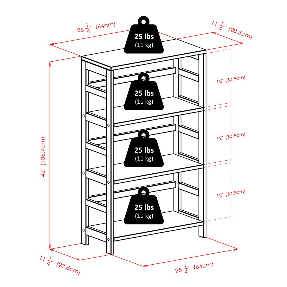 Capri 3-Section M Storage Shelf with 6 Foldable Beige Fabric Baskets