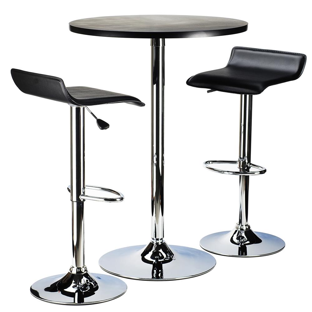 24″ Round Black table with Chrome
