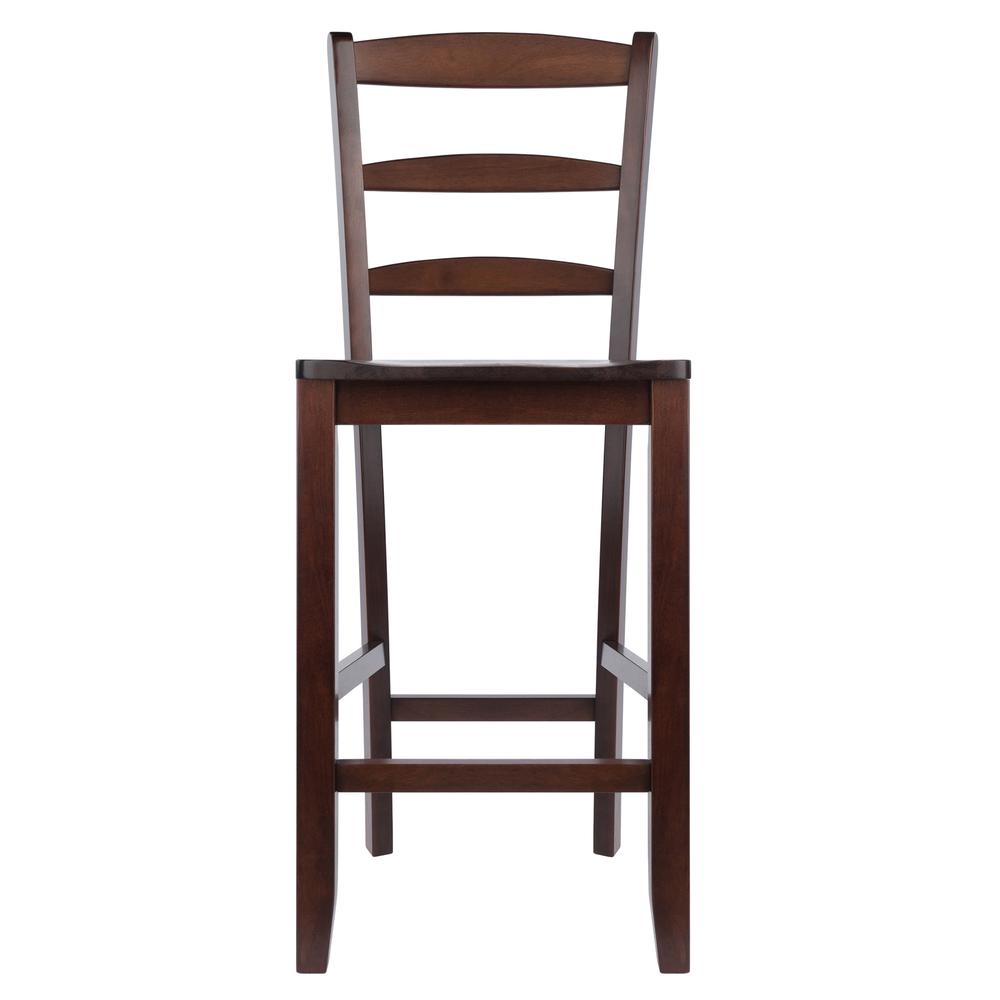 Benjamin 2-PC Ladder Back 24″ Counter Stool Set Antique Walnut
