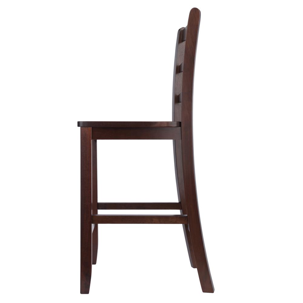 Benjamin 2-PC Ladder Back 24″ Counter Stool Set Antique Walnut