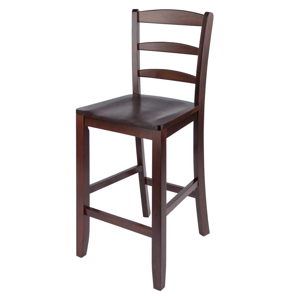 Benjamin 2-PC Ladder Back 24″ Counter Stool Set Antique Walnut