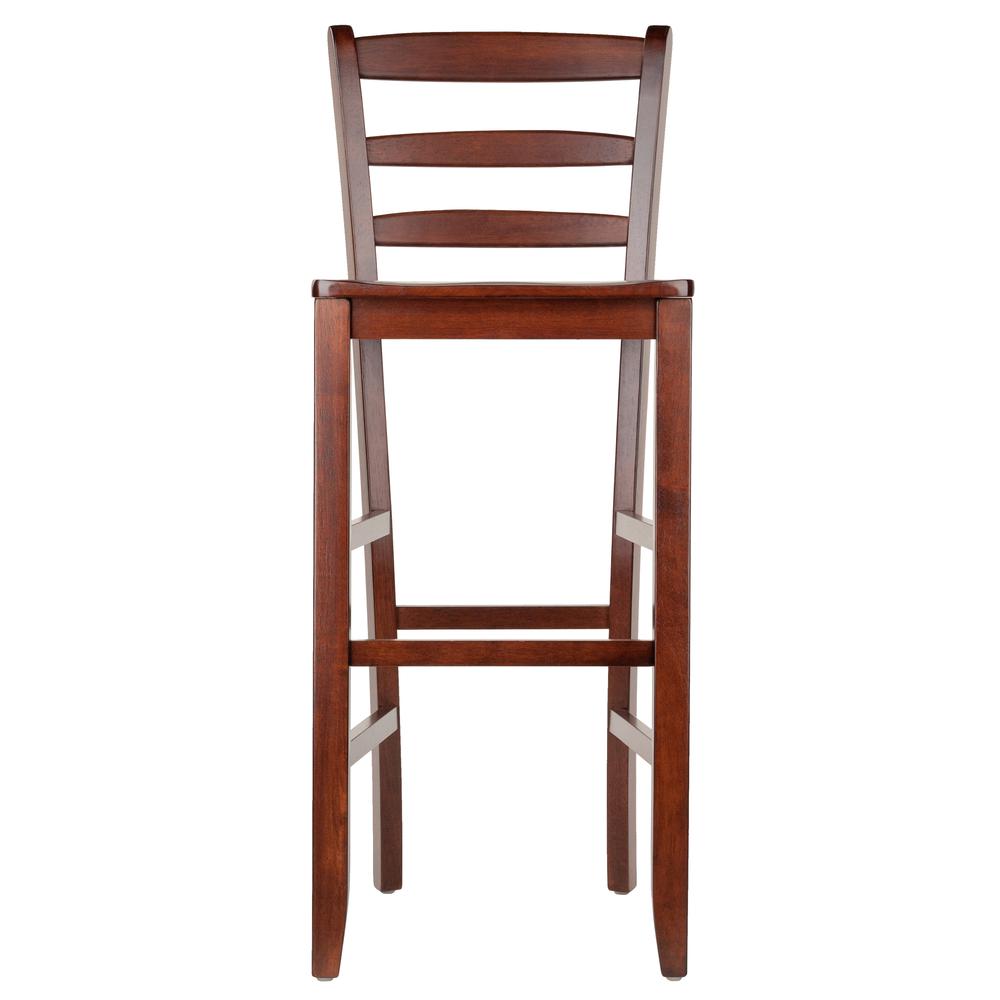 Benjamin 2-PC Ladder Back 30″ Bar Stool Set Antique Walnut