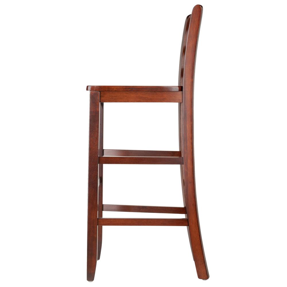 Benjamin 2-PC Ladder Back 30″ Bar Stool Set Antique Walnut