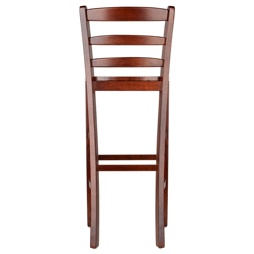 Benjamin 2-PC Ladder Back 30″ Bar Stool Set Antique Walnut