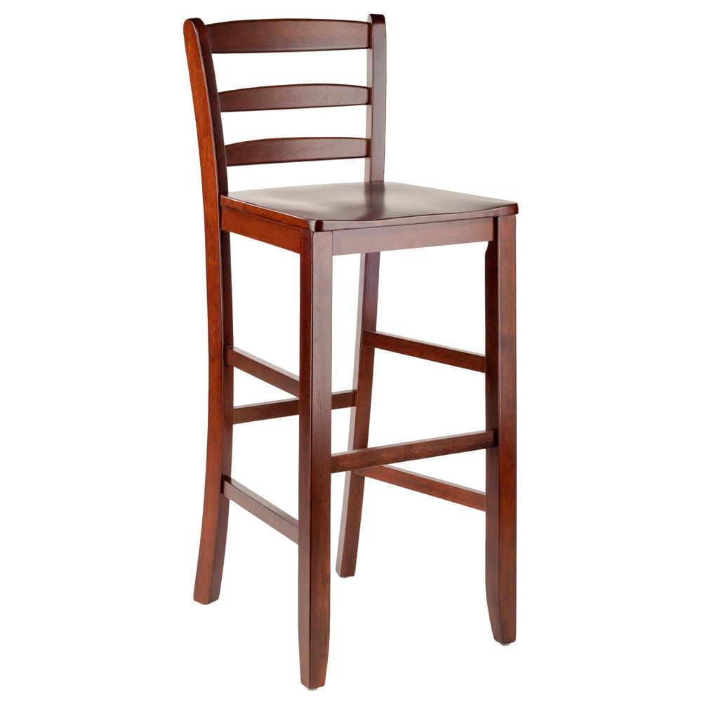 Benjamin 2-PC Ladder Back 30″ Bar Stool Set Antique Walnut