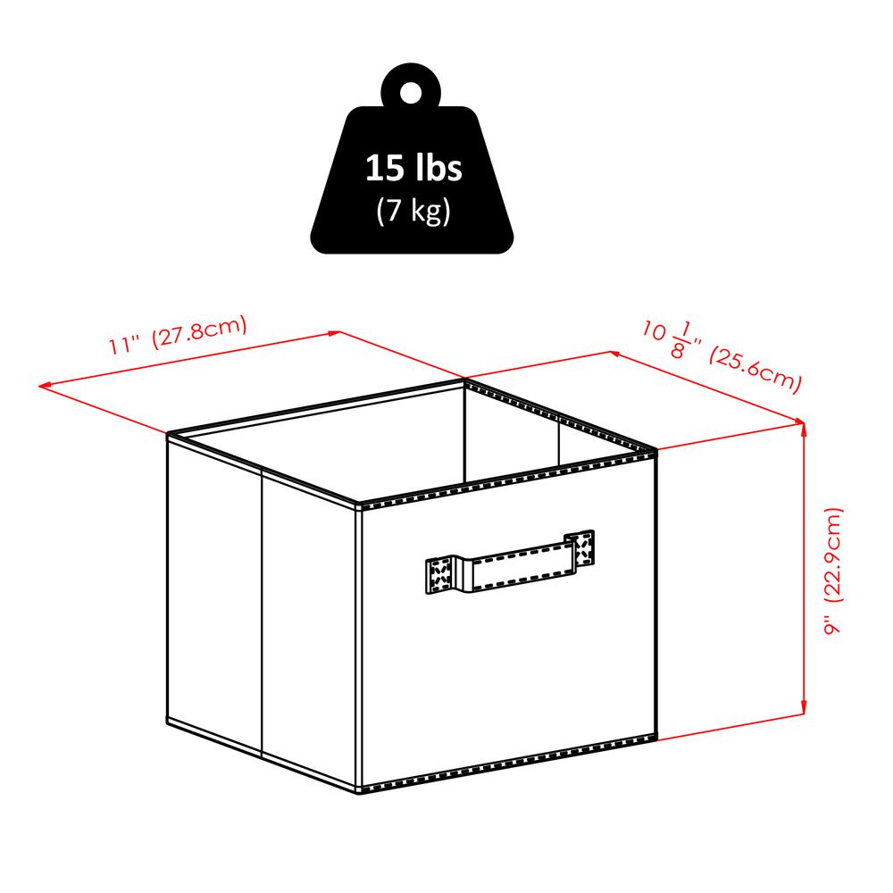 Verona 4-Section N Storage Shelf with 4 Foldable Black Color Fabric Baskets