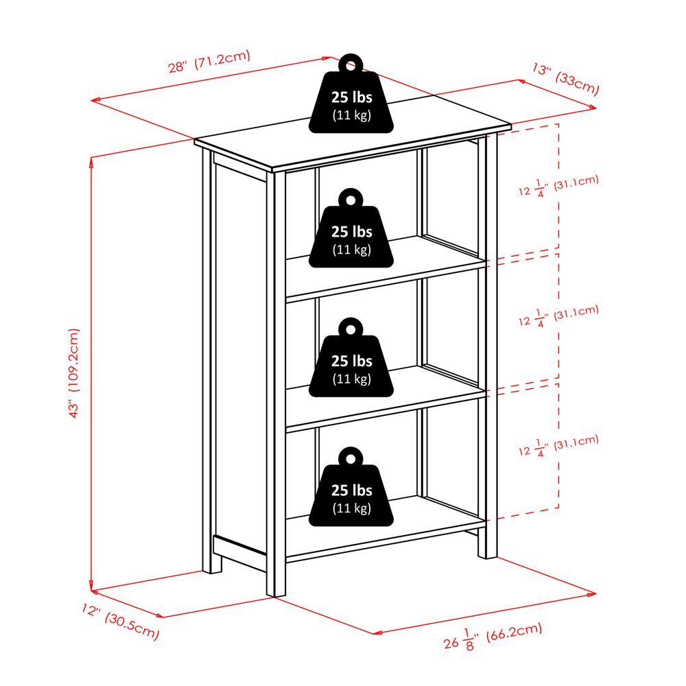 Verona 3-Section M Storage Shelf with 6 Foldable Black Color Fabric Baskets