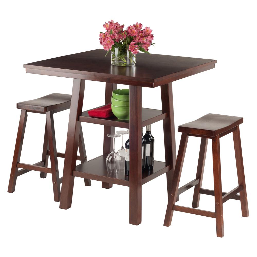 2 Shelves w/ 2 Saddle Seat Stools