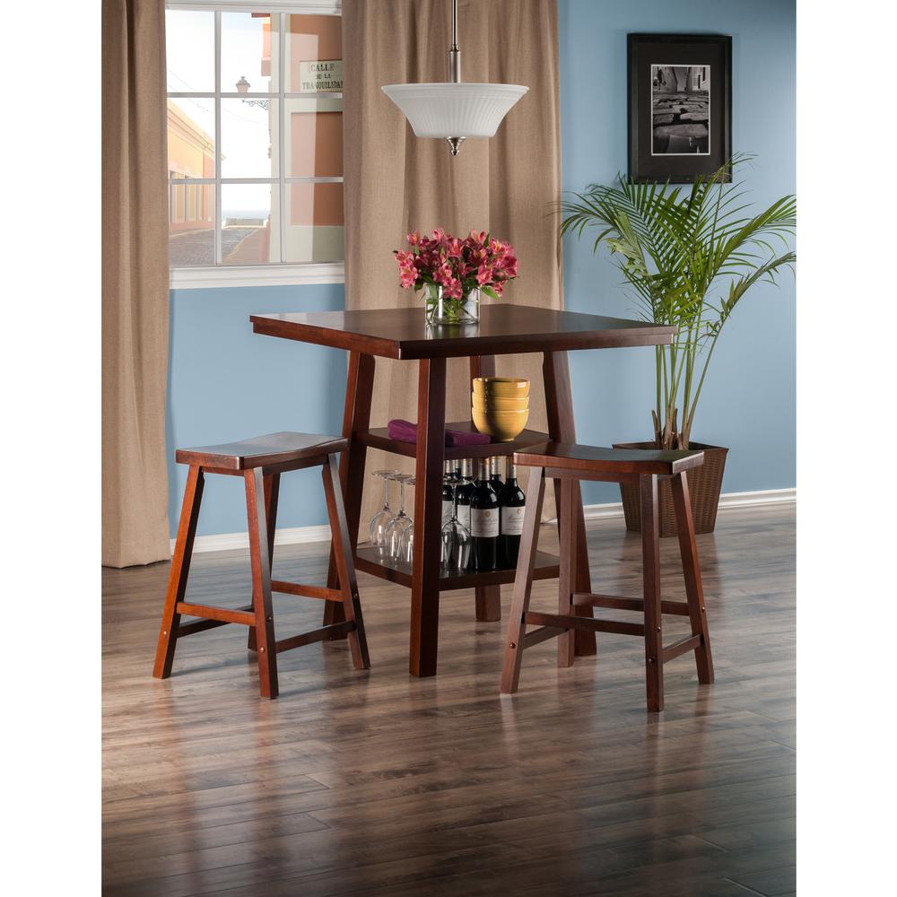 2 Shelves w/ 2 Saddle Seat Stools