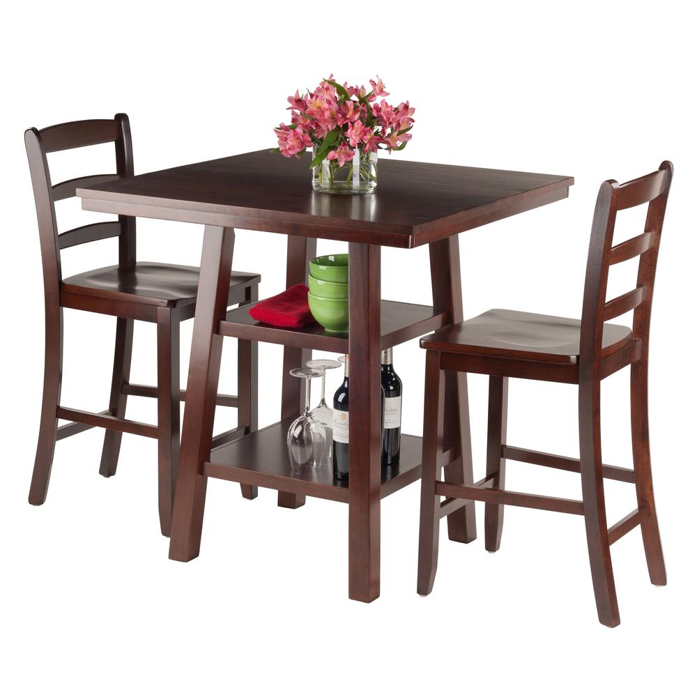 2 Shelves w/ 2 Ladder Back Stools