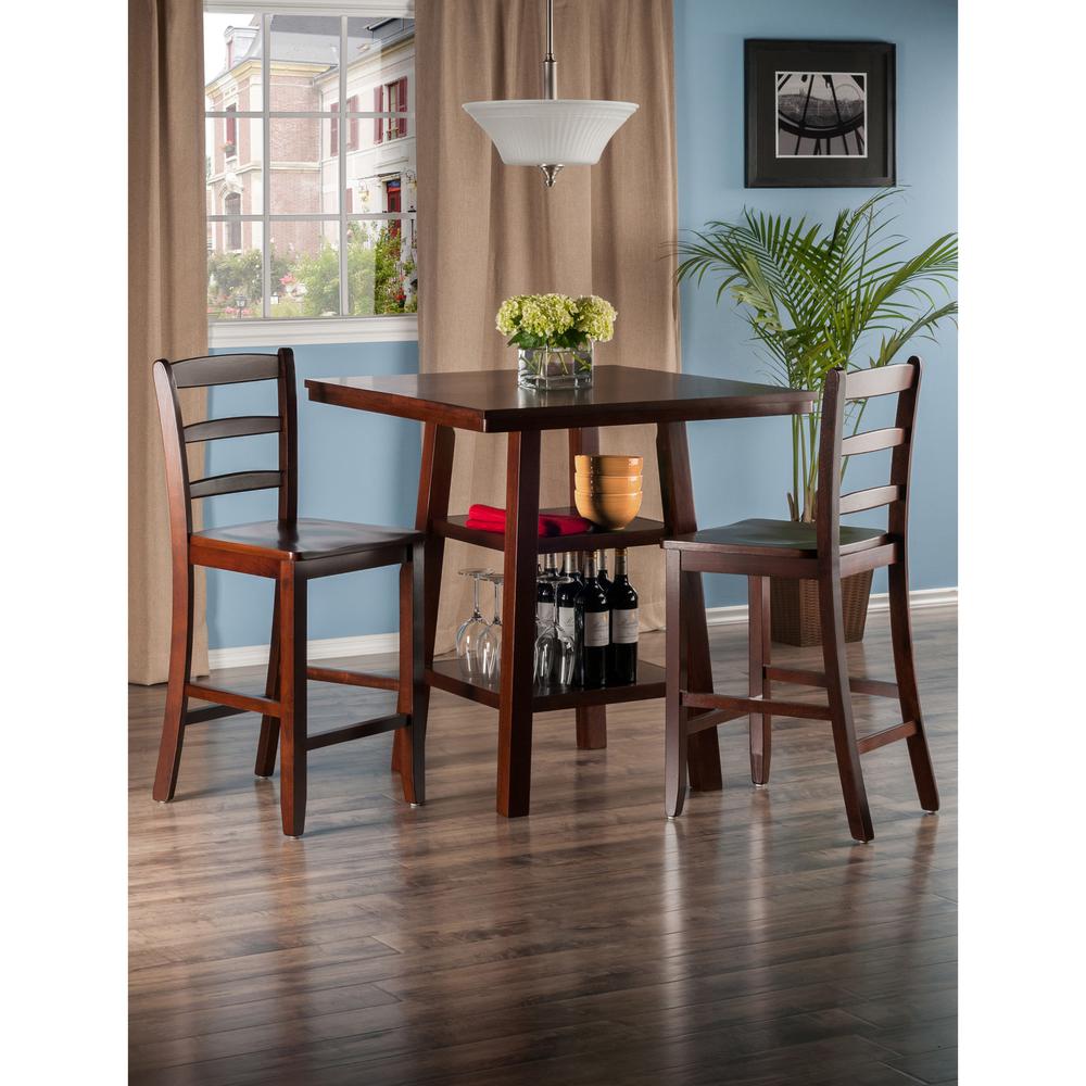 2 Shelves w/ 2 Ladder Back Stools