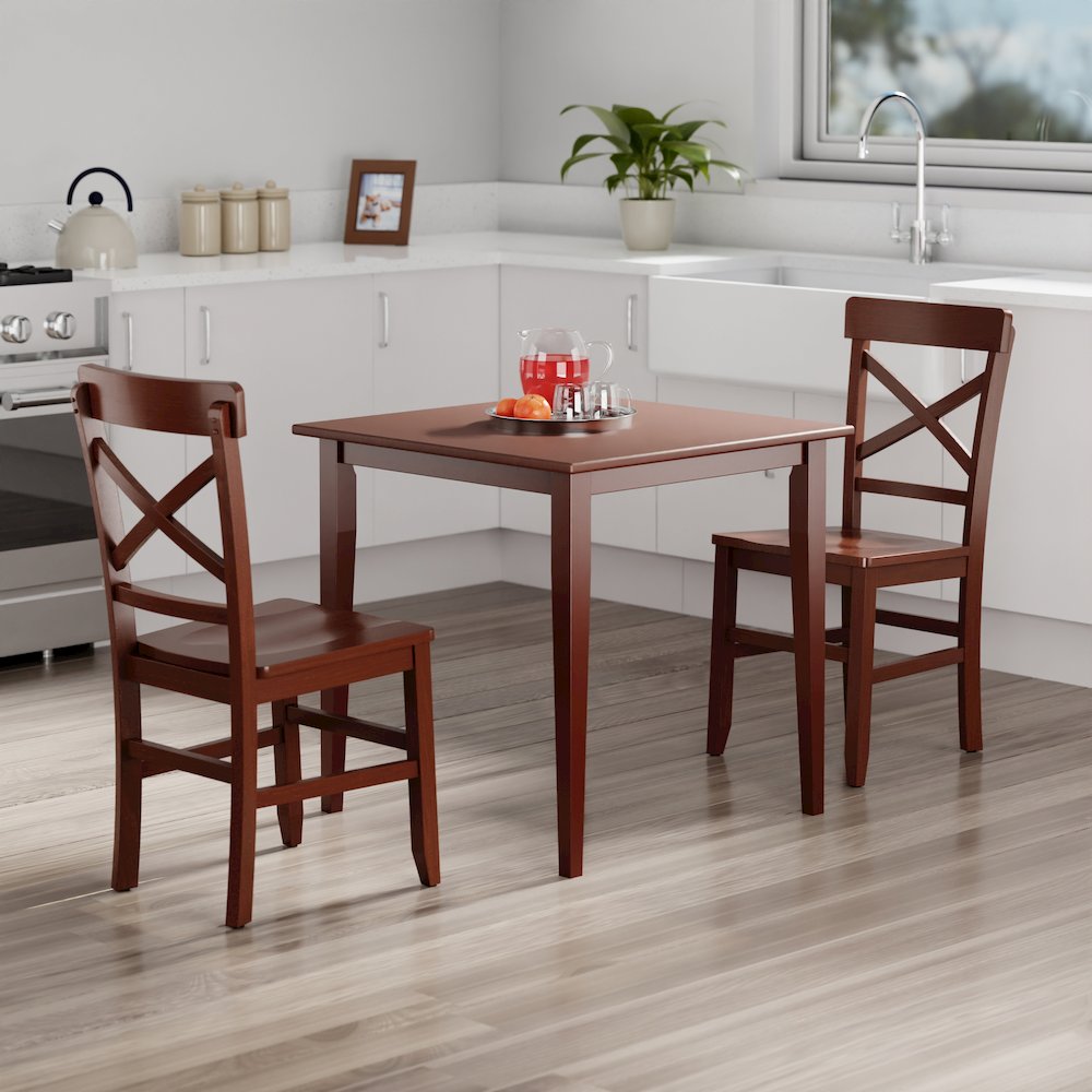 Groveland 3-Pc Set Dining Table with X-Back Chairs