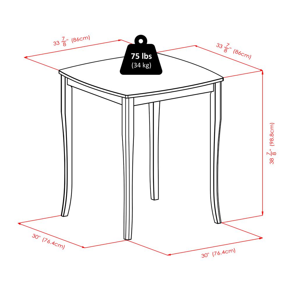 Inglewood 3-Pc High Table with 2 Bar V-Back Stools