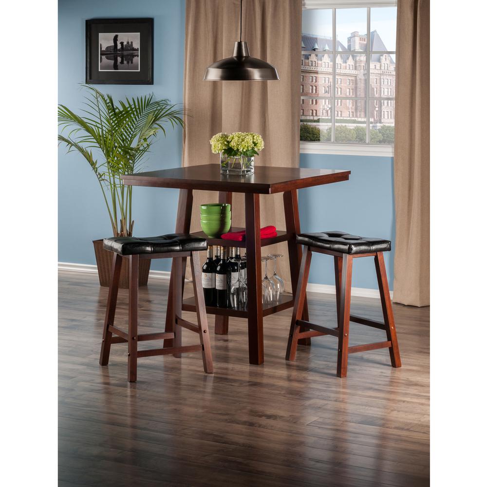 2 Shelves w/ 2 Cushion Seat Stools