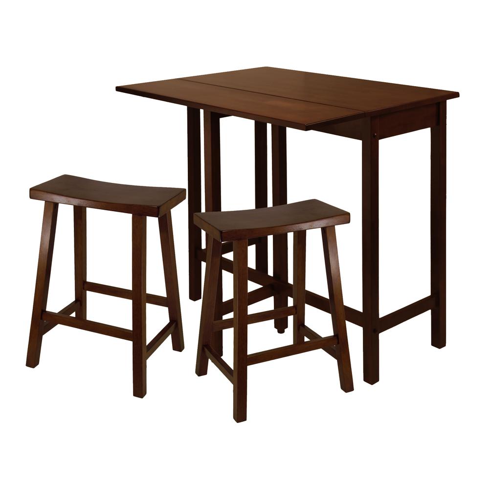 Lynnwood 3-Pc High Drop Leaf Table with 24″ Saddle Seat Stool