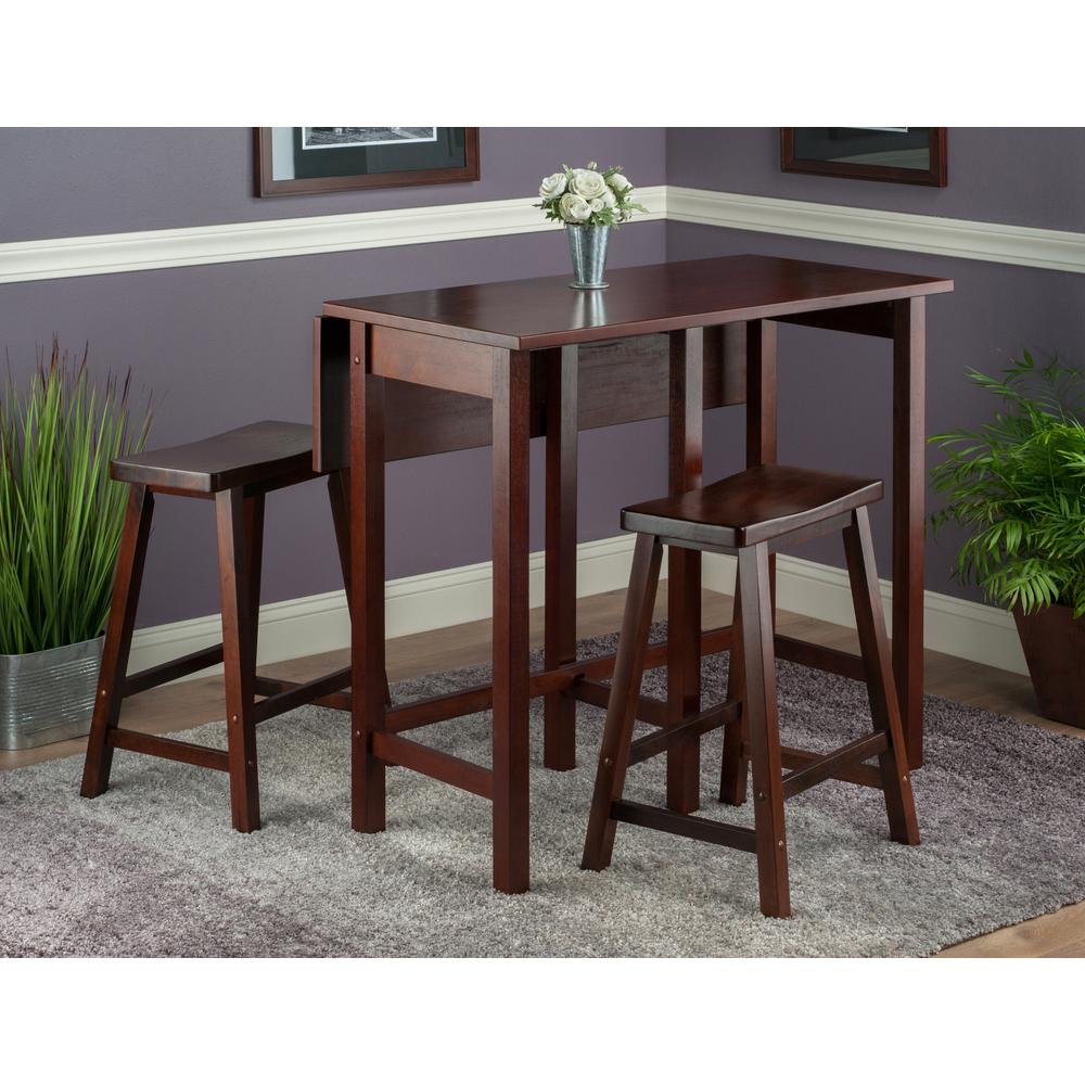 Lynnwood 3-Pc High Drop Leaf Table with 24″ Saddle Seat Stool