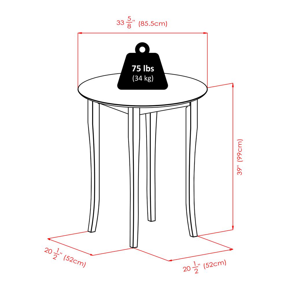 Fiona 3-Pc High Round Table with 2 Bar V-Back Stool
