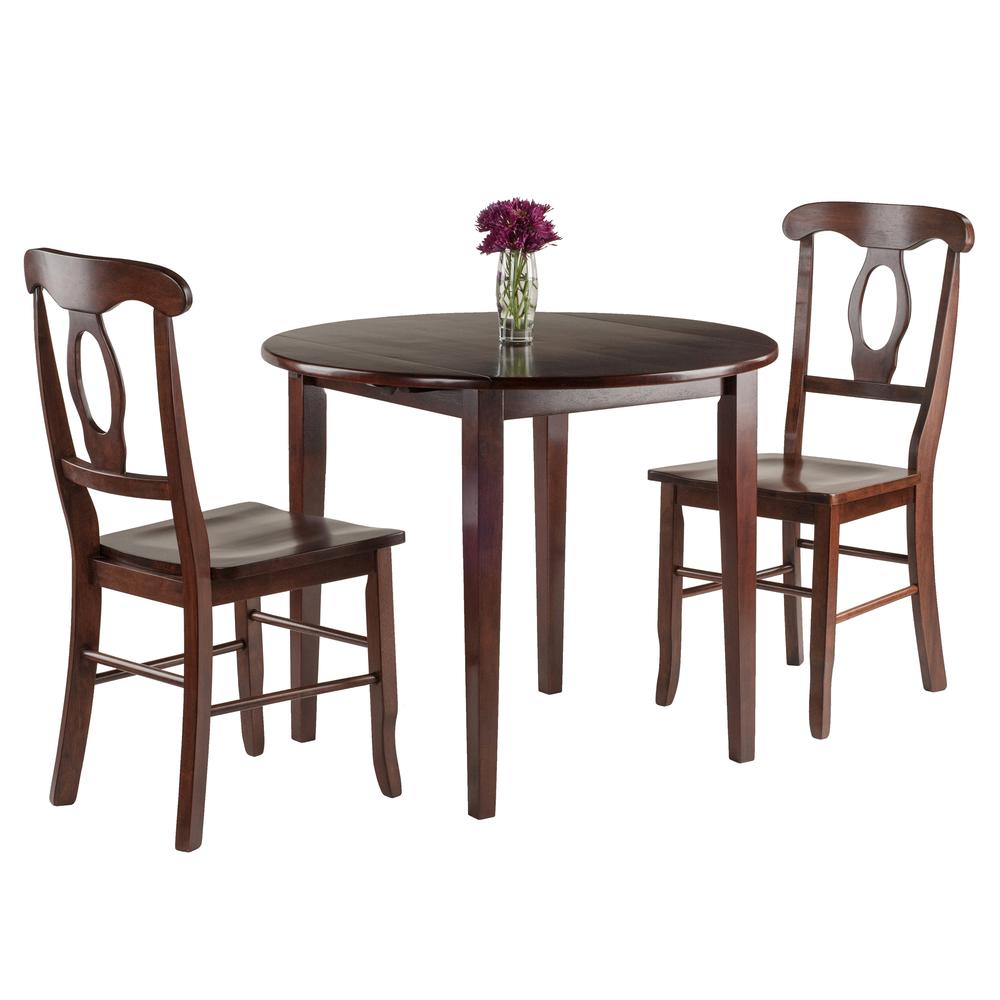 Clayton 3-PC Set Drop Leaf Table with 2 Keyhole Back Chairs