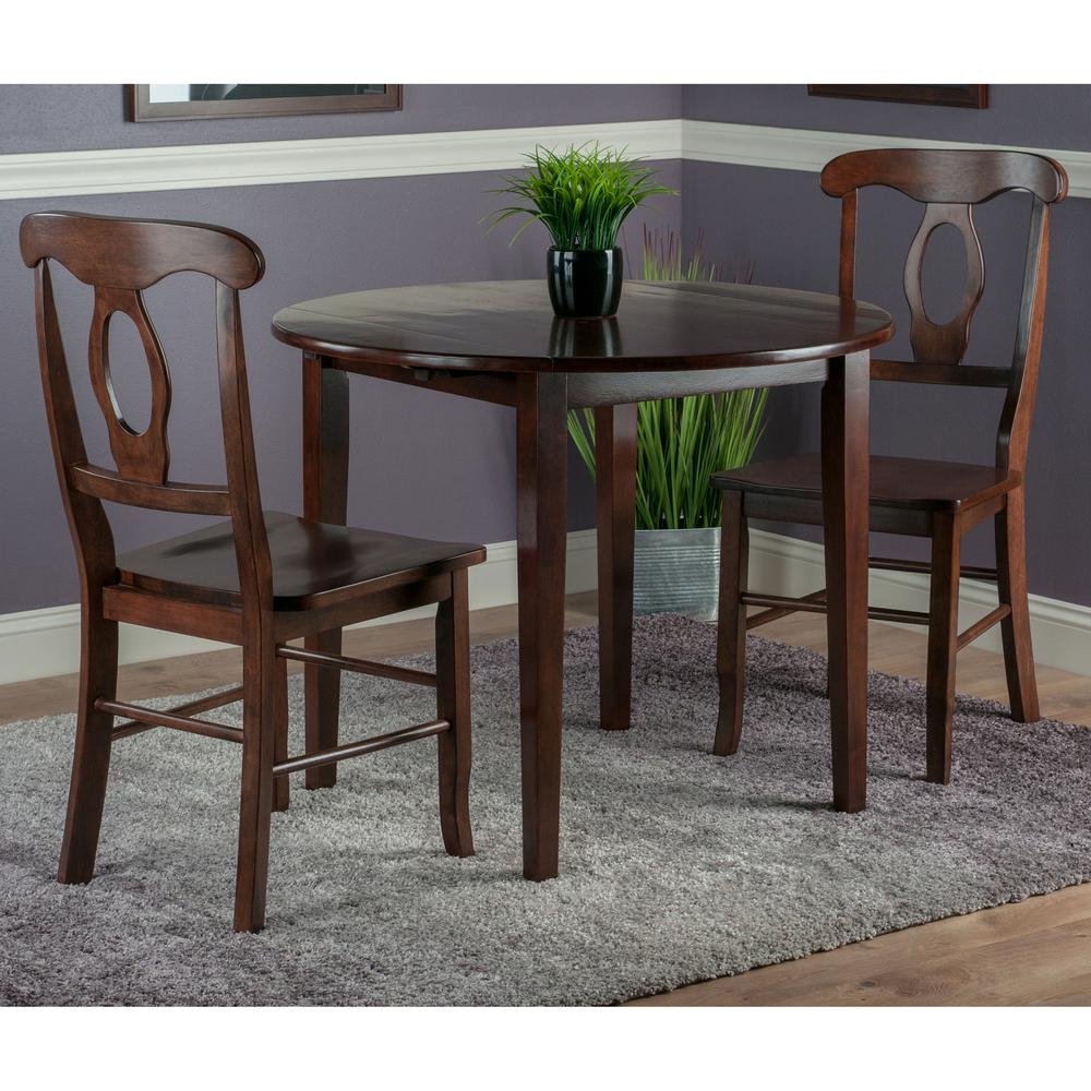 Clayton 3-PC Set Drop Leaf Table with 2 Keyhole Back Chairs