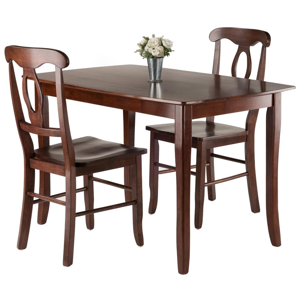 Inglewood 3-PC Set Dining Table w/ 2 Key Hole Back Chairs