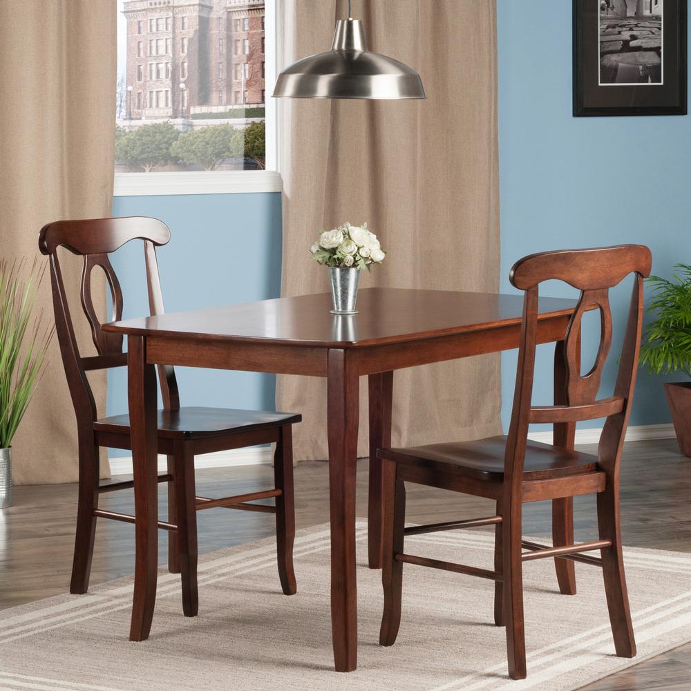 Inglewood 3-PC Set Dining Table w/ 2 Key Hole Back Chairs